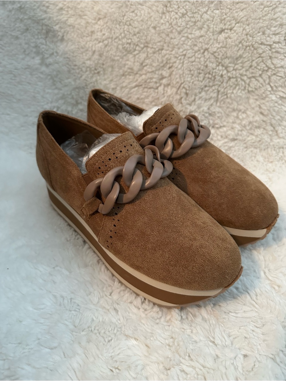 Pierre Dumas Brown Platform Chain Slip-On Sneakers